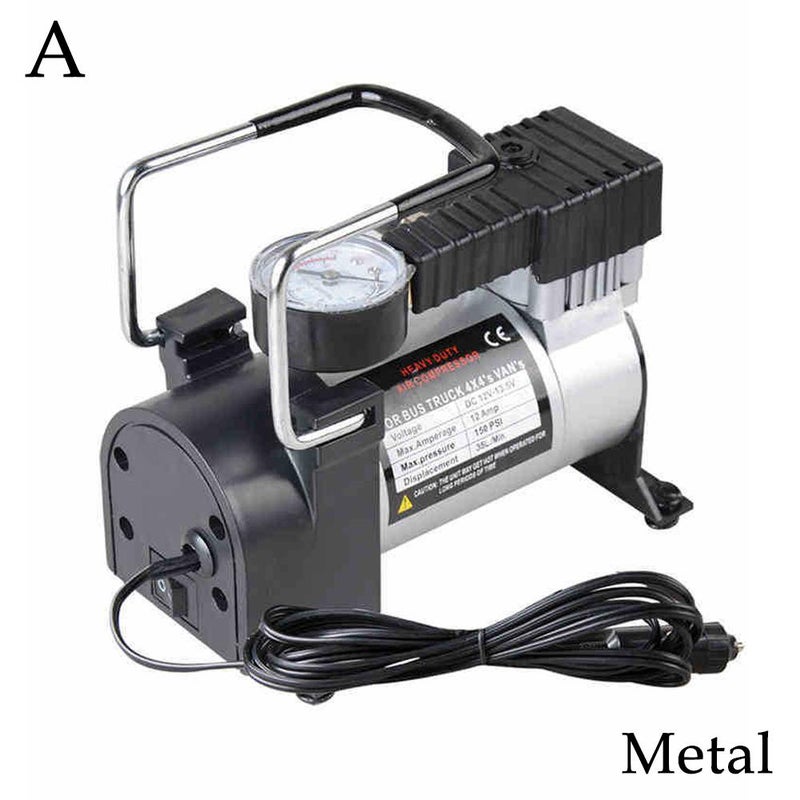 Car single-cylinder air pump, car air pump, metal single-cylinder multi-functional electric air pump, 12V mini portable.